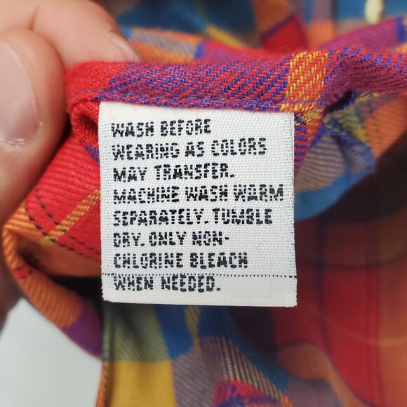 Carl Michaels Plaid Flannel Shirt Size M Grunge Checked Red Button Down Top NWT - Picture 5 of 5